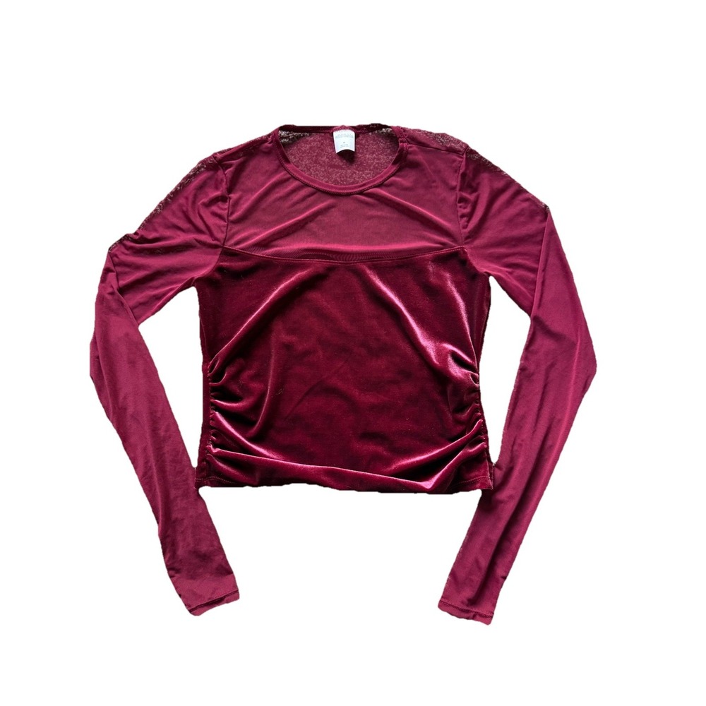Wild Fable size medium mesh long sleeve with red velvet top, Festival, Witchy